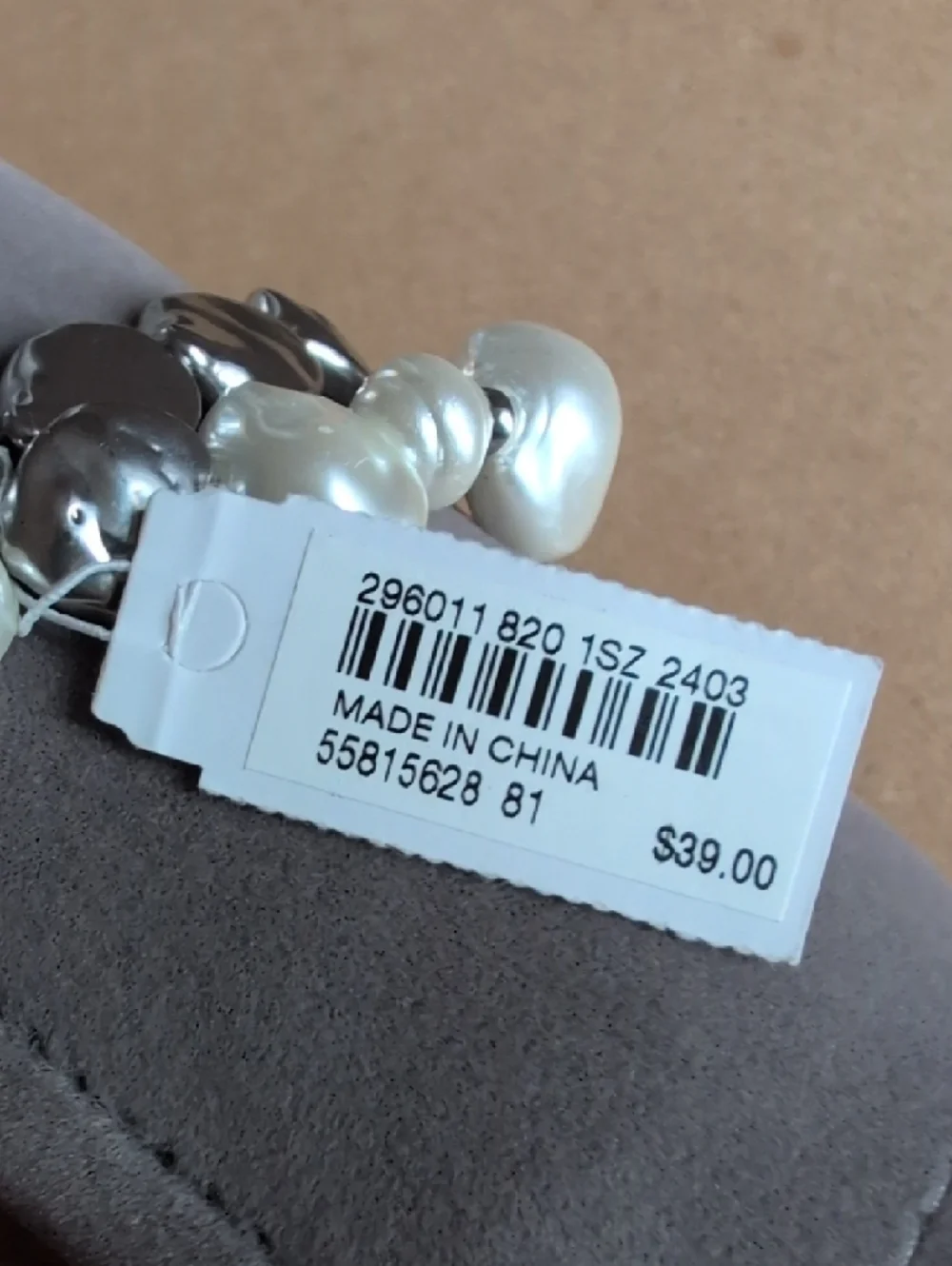 J. Jill White and Metallic Gray Baroque Pearl Stretch Bracelet Set